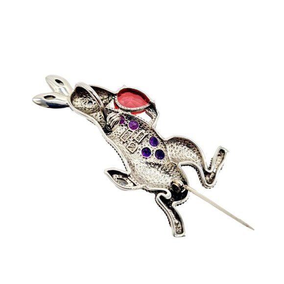 Nicky Butler Gem Rabbit Brooch Pendant Necklace with Chain Sterling Silver - Picture 4 of 6